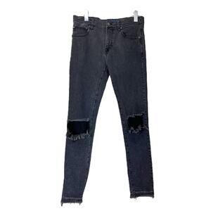 Arizona Jeans Co. Flex Skinny Ankle Distressed Black Wash Stretch Men’s 32x30